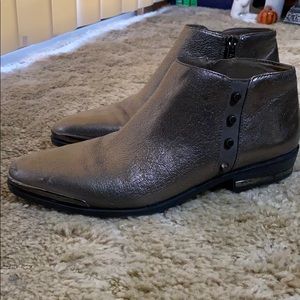 Fergie metallic zip up ankle boots